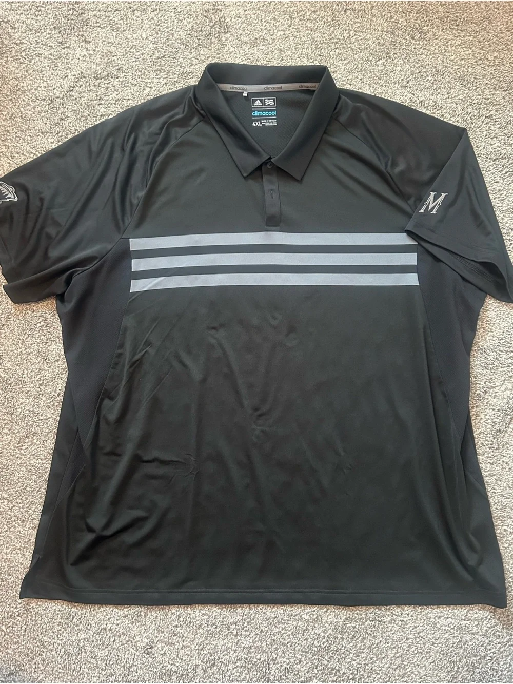 Adidas NHL Minnesota Wild Polo Shirt Mens 4XL Black Climacool Hockey 3-Stripes